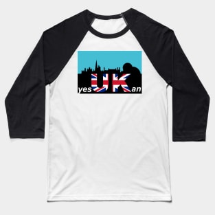 UK, flag, London cityscape Baseball T-Shirt